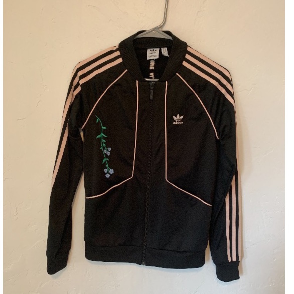 Adidas Track Jacket Embroidered Flowers